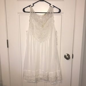 White embroidered slip dress